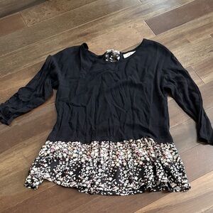 Elodie Black Floral Peplum Top